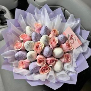 Arreglo de rosas de chocolate de colores